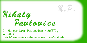 mihaly pavlovics business card